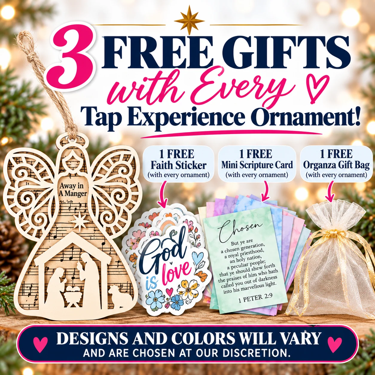 Christmas TAP ornament promotion: Buy 3, Get 2 FREE